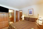 Mammoth Condo Rental Snowflower 37 -Master Bedroom has a Flat Screen TV, Adjoinging Bathroom and Walk-in Closet